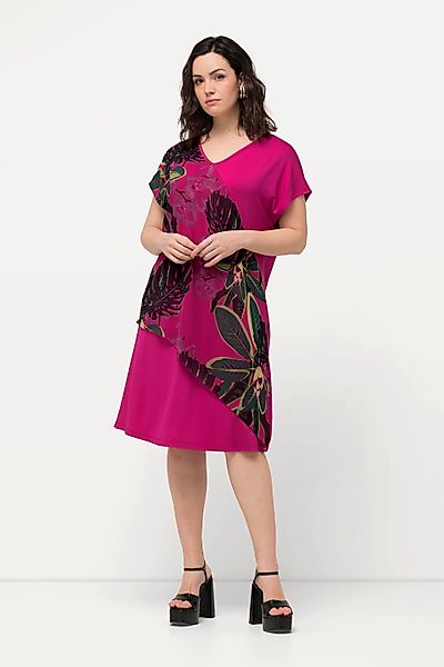 Ulla Popken Minikleid Jerseykleid Chiffon Blüten günstig online kaufen
