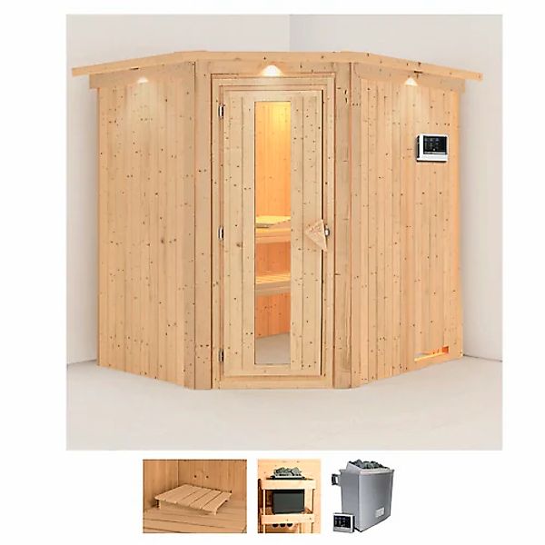 Karibu Sauna »Siirin« Set, 9 KW-Ofen mit externer Steuerung günstig online kaufen