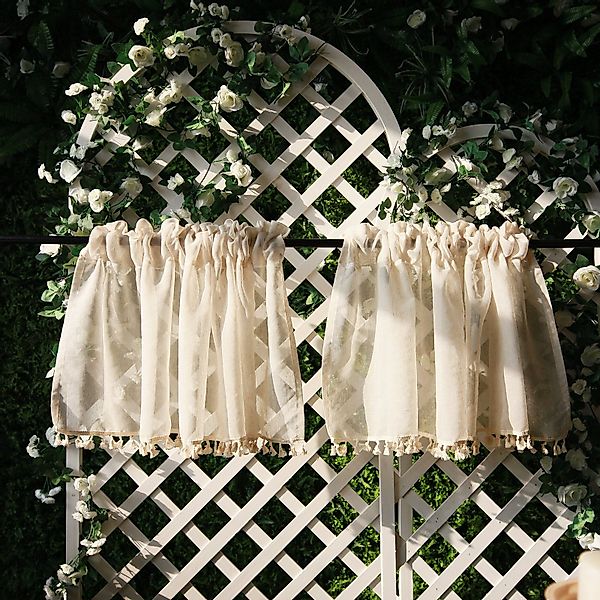 BTTO V&G Gardine Voile Gardinen Boho Kurze Vorhänge,Scheibengardine (1 St), günstig online kaufen