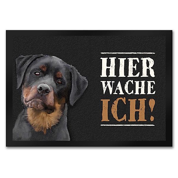 speecheese Fußmatte Hier wache ich! ROTTWEILER günstig online kaufen