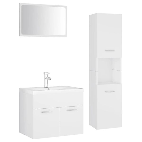 vidaXL Badmöbel-Set Weiß Holzwerkstoff Modell 43 günstig online kaufen