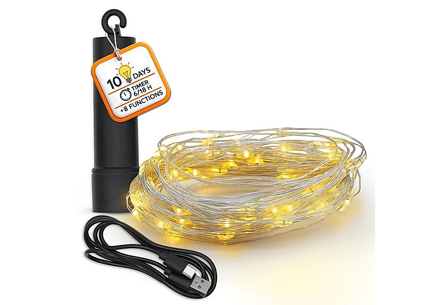 Spetebo LED-Lichterkette Outdoor Dekobeleuchtung Drahtlichterkette wiederau günstig online kaufen