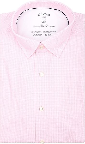 OLYMP Luxor Hemd Pied De Poule Rosa - Größe 44 günstig online kaufen