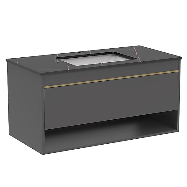 duschspa Waschtisch 60/80/100 cm Badmöbel, Felsplatte-Becken, günstig online kaufen