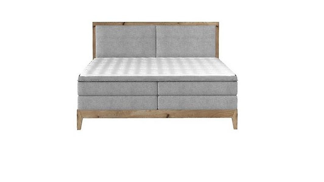 Sofa Dreams Boxspringbett Lille, Webstoff, grau, 160 x 200 cm, mit Topper, günstig online kaufen