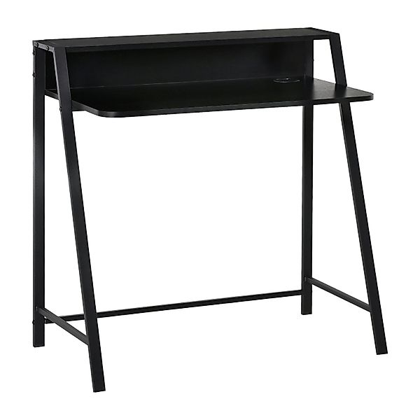 HOMCOM Schreibtisch mit Ablagefach Kabeldurchlass Metall Schwarz 84 x 45 x günstig online kaufen