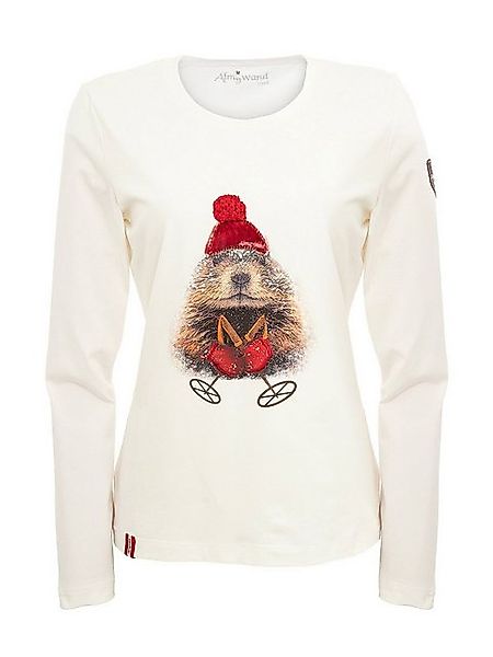 Almgwand Trachtenshirt Longsleeve Damen - DEMUTALM - dunkelblau/rot günstig online kaufen