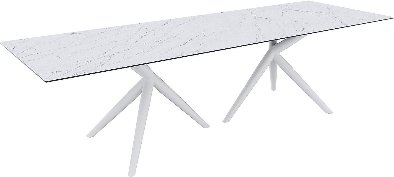 DELIFE Esstisch Edge, Keramik Laminam®Statuarietto Weiß günstig online kaufen