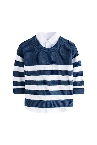 Next 2-in-1-Pullover Strickpullover mit Hemdlage (1-tlg) günstig online kaufen