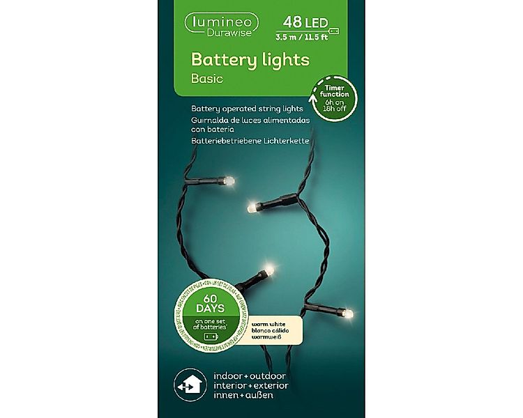 Kaemingk LED-Lichterkette LED Durawise Basic-Beleuchtung L.350cm schwarz/wa günstig online kaufen