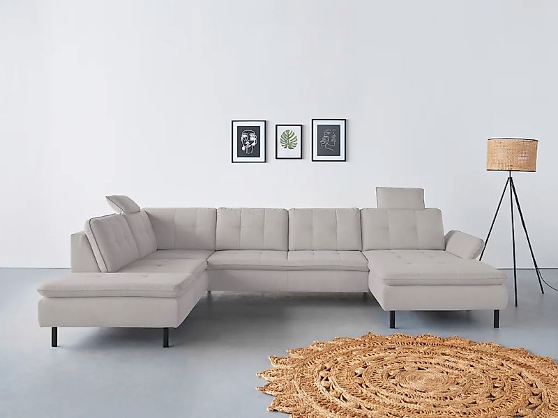 Home affaire Wohnlandschaft "Birkholm U-Form" Armlehnverstellung, auch in E günstig online kaufen