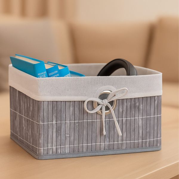 relaxdays Regalkorb Aufbewahrungskorb Set aus Bambus günstig online kaufen