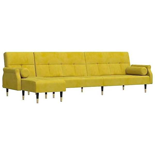 vidaXL Sofa Schlafsofa in L-Form Gelb 271x140x70 cm Samt Chaiselongue Schla günstig online kaufen