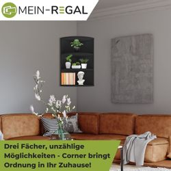 Mein-Regal Standregal CORNER 60, Schwarz Eckregal günstig online kaufen