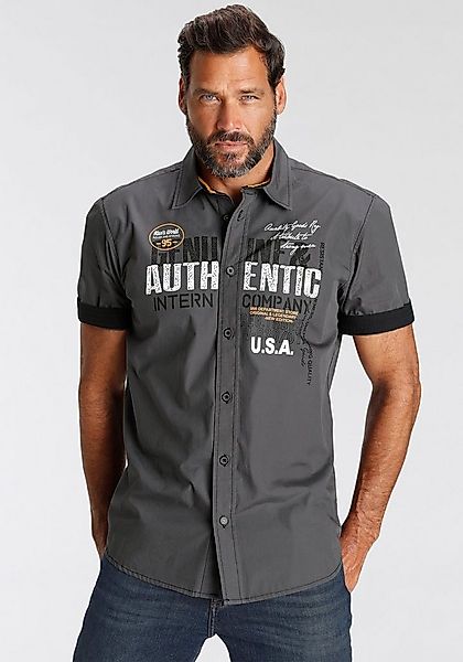 Man's World Kurzarmhemd mit Brustprint günstig online kaufen