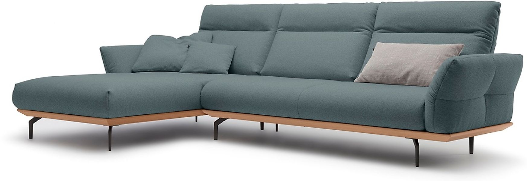 Creation BY ROLF BENZ Ecksofa "CR.460" Sockel in Eiche, Winkelfüße in Umbra günstig online kaufen