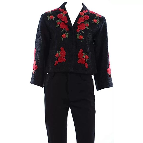 Dolce & Gabbana Embroidery Flowers Jacke 38 Black günstig online kaufen
