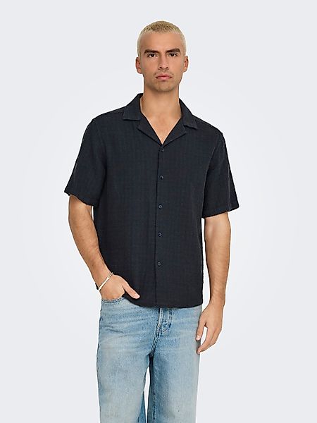 ONLY & SONS Kurzarmhemd "ONSLATHAM RLXSS RESORT LINEN STRUC 0257" günstig online kaufen