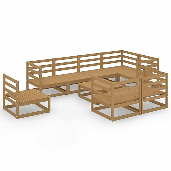 vidaXL 9-tlg Garten-Lounge-Set Honigbraun Massivholz Kiefer Modell 10 günstig online kaufen