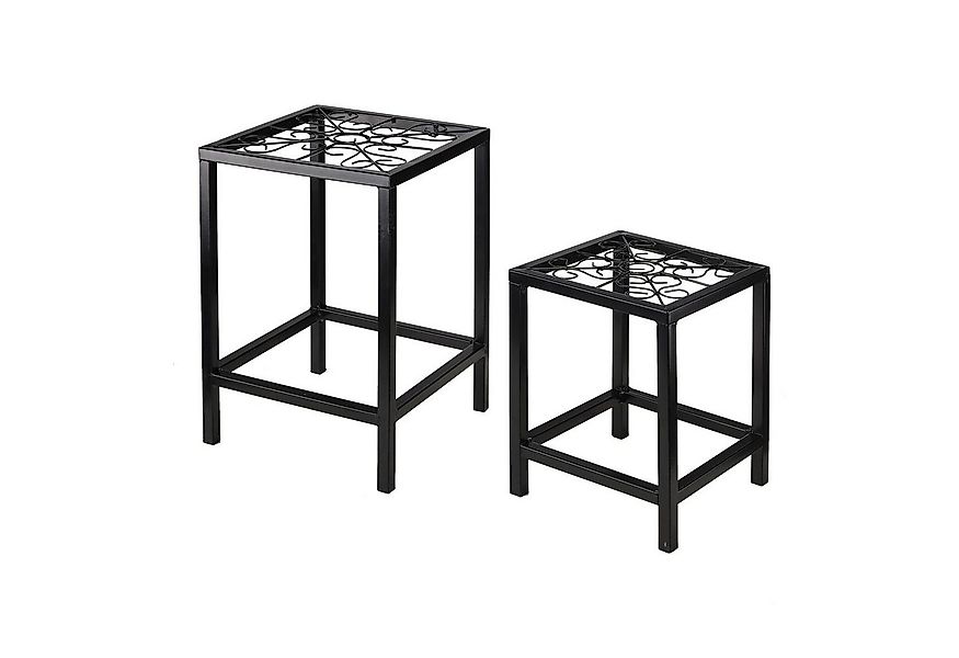 Spetebo Blumenständer Metall Pflanzenhocker schwarz - 2er Set (Set, 2 St., günstig online kaufen