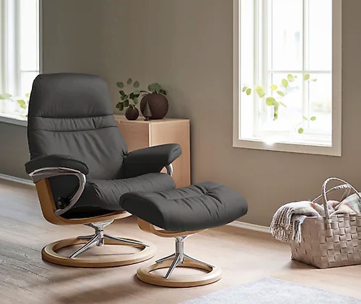 Stressless® Relaxsessel »Sunrise« Set, Relaxsessel mit Hocker, mit Signatur günstig online kaufen