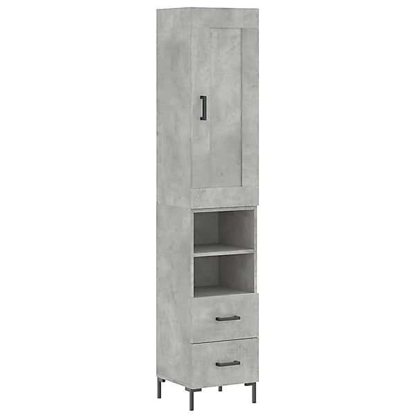 vidaXL Highboard Betongrau 34,5x34x180 cm Holzwerkstoff 3200261 günstig online kaufen