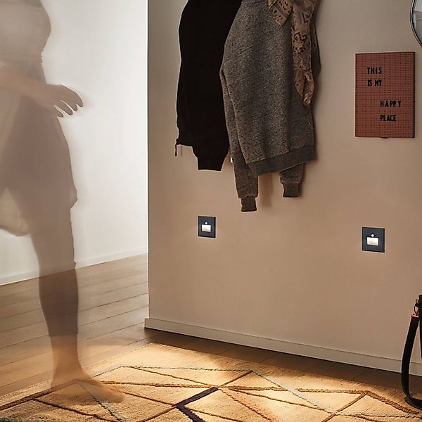 Paulmann LED-Sensor-Wandeinbaulampe Edge Quadro schwarz 8 cm günstig online kaufen