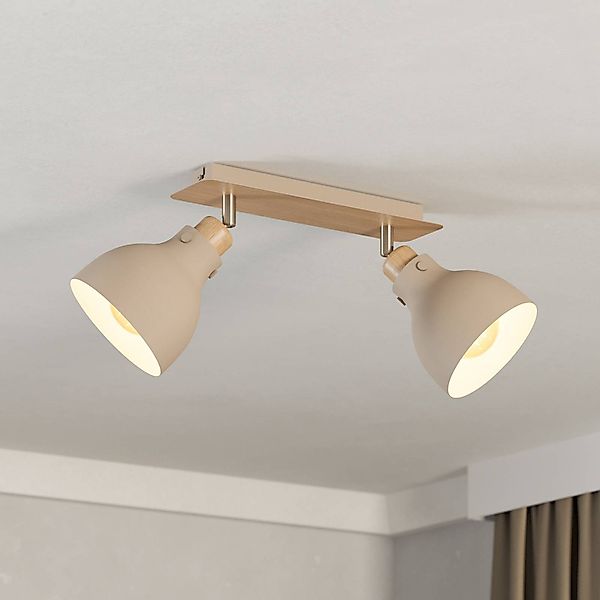 Deckenleuchte Arrecife sand/Holzoptik, zweiflammig günstig online kaufen