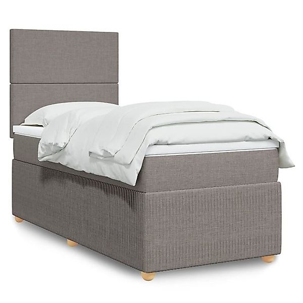 vidaXL Boxspringbett, Boxspringbett mit Matratze Taupe 90x190 cm Stoff günstig online kaufen