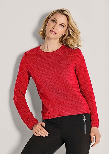 MADELEINE Strickpullover Eleganter Baumwollpullover mit Noppenstruktur günstig online kaufen