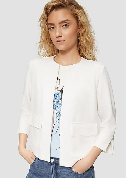 s.Oliver Sweatjacke Sweatshirt Jacke Scuba-Sweatjacke mit Faltendetail günstig online kaufen