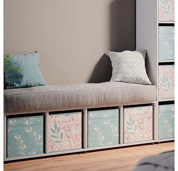 Vicco Raumteiler Ludus, Weiß, 142.5 x 36.2 cm mit 2 Faltboxen opt.2 günstig online kaufen