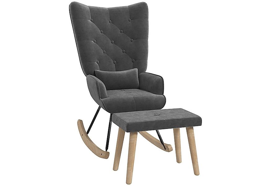 HOMCOM Relaxsessel Ohrensessel mit Hocker, Kissen, Samtoptik (Polsterstuhl, günstig online kaufen