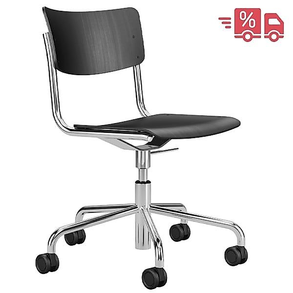 ABVERKAUF: THONET S 43 DR | Buche schwarz gebeizt | Drehsessel | Rollen sch günstig online kaufen