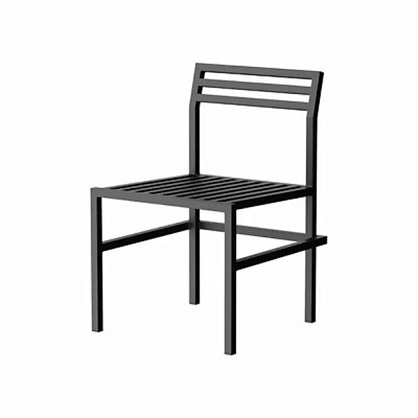 Stuhl 19 Outdoors metall schwarz / Aluminium - NINE - Schwarz günstig online kaufen