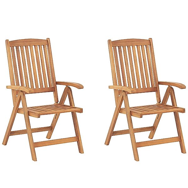 Beliani Gartenstuhl Heller Holzfarbton 69x54x105 günstig online kaufen