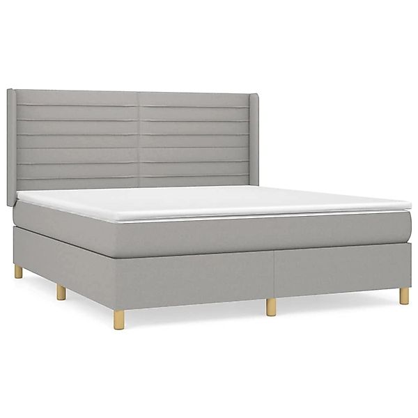 vidaXL Boxspringbett mit Matratze Hellgrau 160x200 cm Stoff1394415 günstig online kaufen