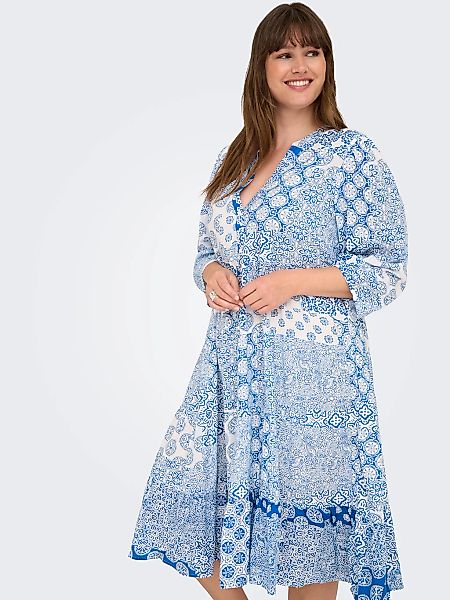 ONLY CARMAKOMA Tunikakleid "CARMILANA 3/4 DRESS WVN NOOS", Sommerkleid günstig online kaufen