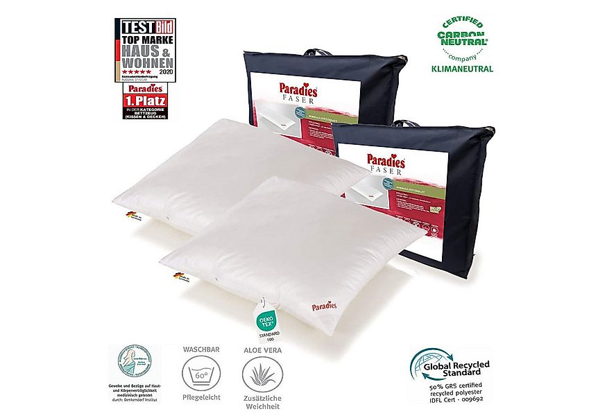 Paradies Kunstfaserkopfkissen 2 Stück Paradies Softy Kopfkissen Kissen Fase günstig online kaufen