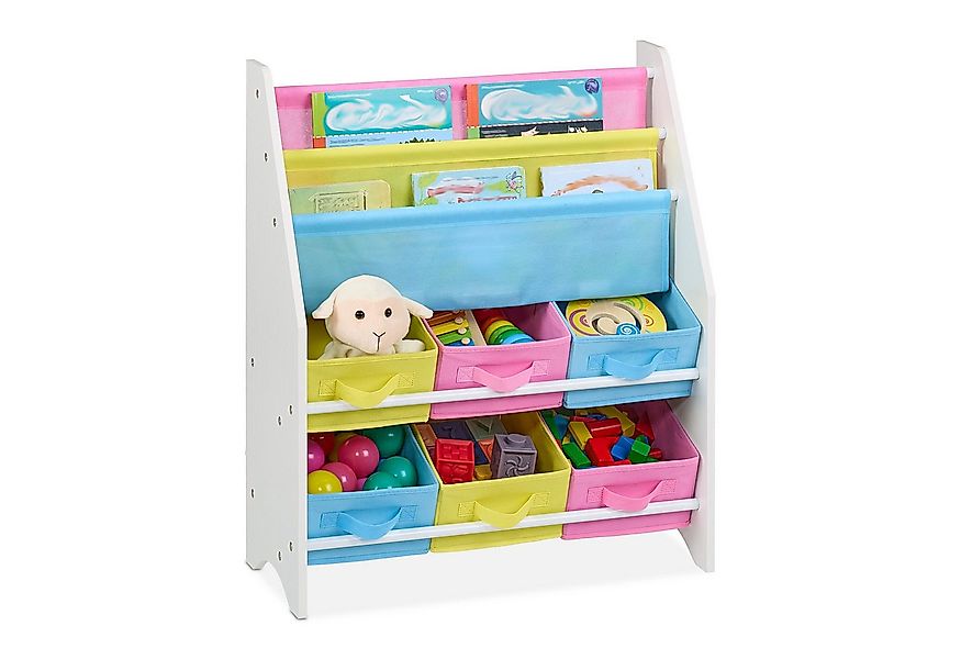 relaxdays Standregal Kinderregal mit Boxen günstig online kaufen