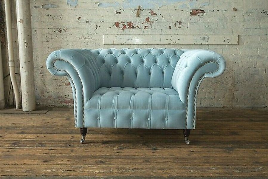 Xlmoebel 1,5-Sitzer Couch im Chesterfield-Design aus Stoff, Sessel für 1,5 günstig online kaufen