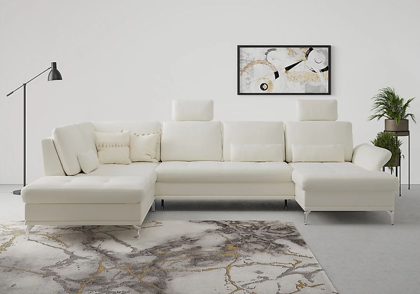 Home affaire Wohnlandschaft "Palm Beach U-Form" Federkern, mit Sitztiefenve günstig online kaufen