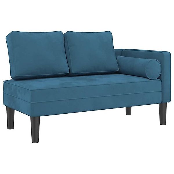 vidaXL Chaiselongue Chaiselongue mit Kissen Blau Samt, 1 Teile günstig online kaufen