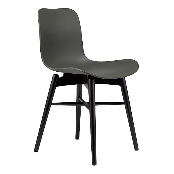 NORR 11 - Langue Original Stuhl Gestell schwarze Buche - armeegrün/Sitzscha günstig online kaufen