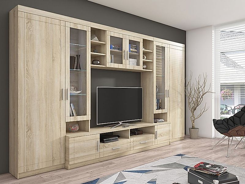 MIRJAN24 Wohnwand Paris, (Komplett-Set, Hochschranke, Hochvitrine, Wandrega günstig online kaufen