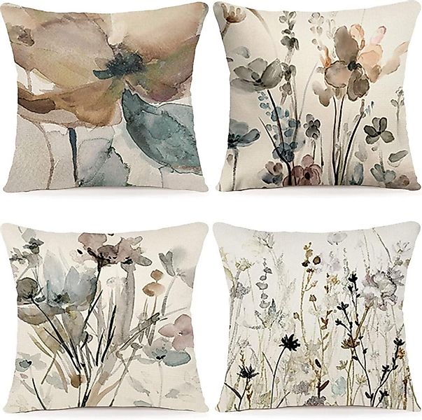 LuxusKollektion Dekohänger Blumen Kissenbezug 40x40 Set günstig online kaufen
