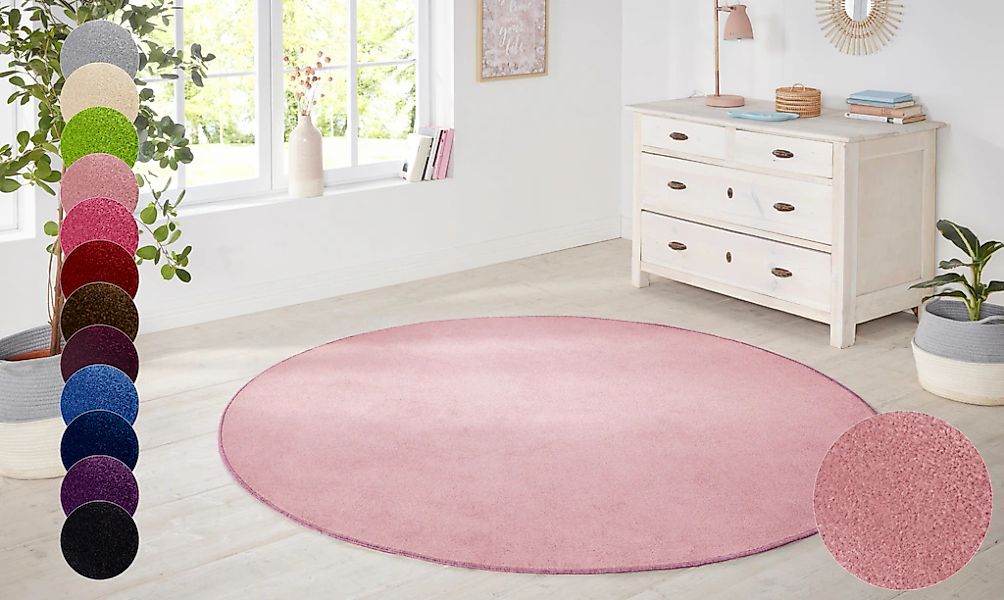 HANSE Home Teppich "Shashi" rund 8,5 mm Höhe Kurzflor, Unifarben, Teppich, günstig online kaufen