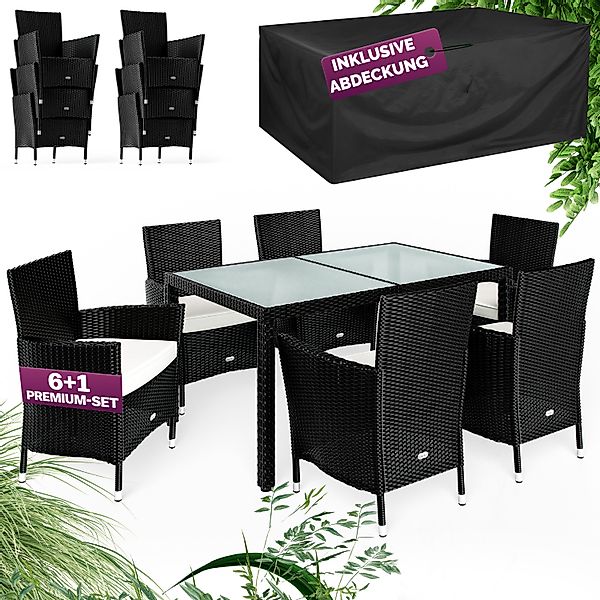 Casaria Garten-Essgruppe, 6 Personen Rattan inkl. günstig online kaufen