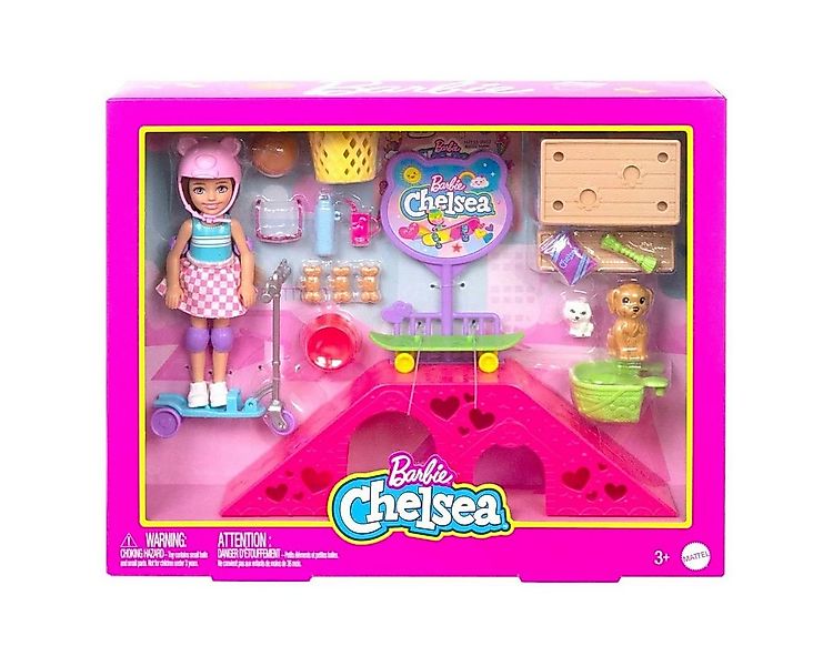 Mattel® Stehpuppe Mattel HJY35 - Barbie - Chelsea - Skatepark: Chelsea+Skat günstig online kaufen