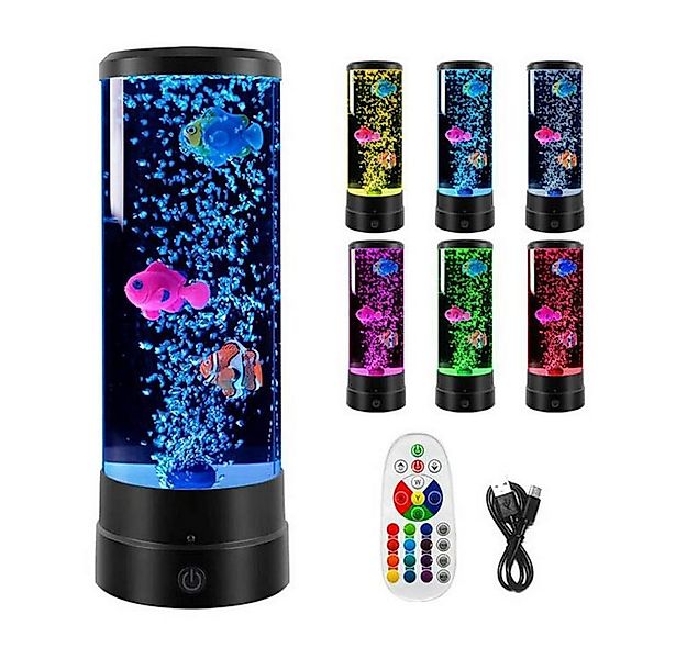QUBEBU LED Dekolicht Lavalampe LED Fischlampe Mit Fernsteuerung Lava Lampe günstig online kaufen